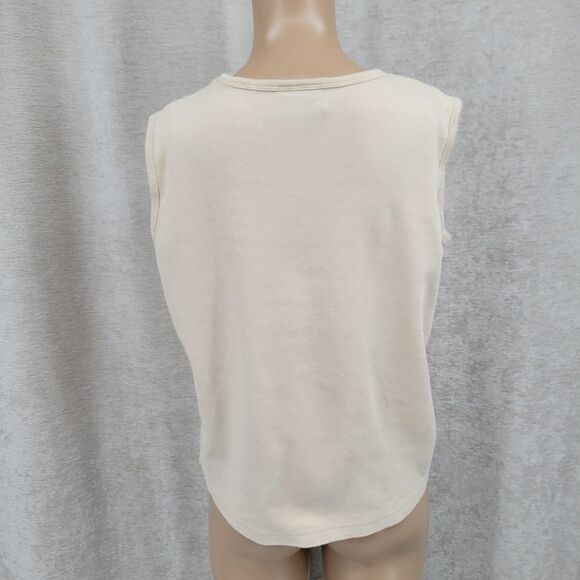 Las Olas Vintage Button Down Shirt Blouse Tank Matching Set Winter Barn Scene - Picture 5 of 12